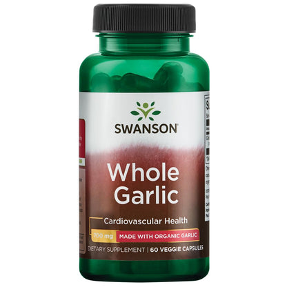 Swanson Made with Organic Whole Garlic 700 mg - 60 Veg Capsules