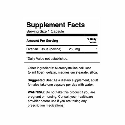 Swanson Ovarian Glandular - Natural Women's Health Support (60 Capsules, 250mg) - 3 Pack