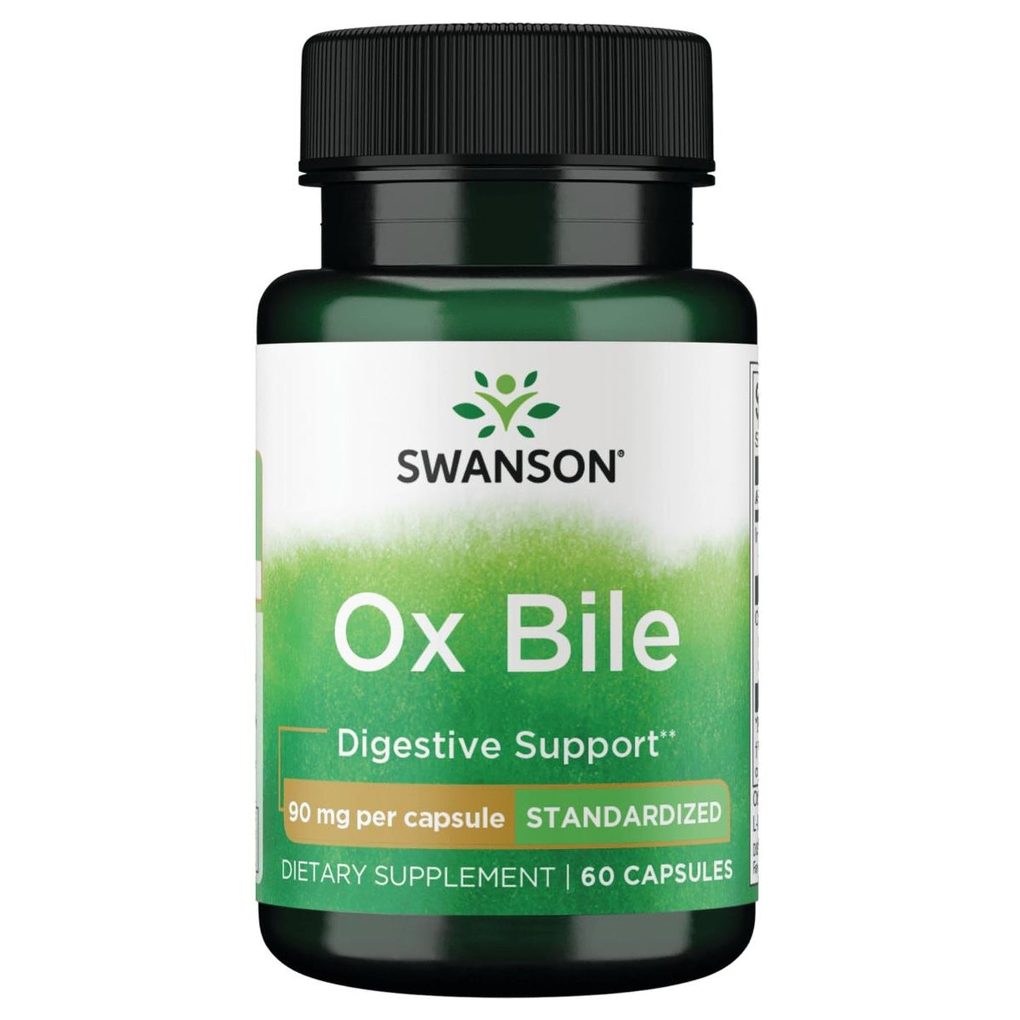 Swanson Ox Bile - Standardized 90 mg | 60 Capsules (1 Pack)