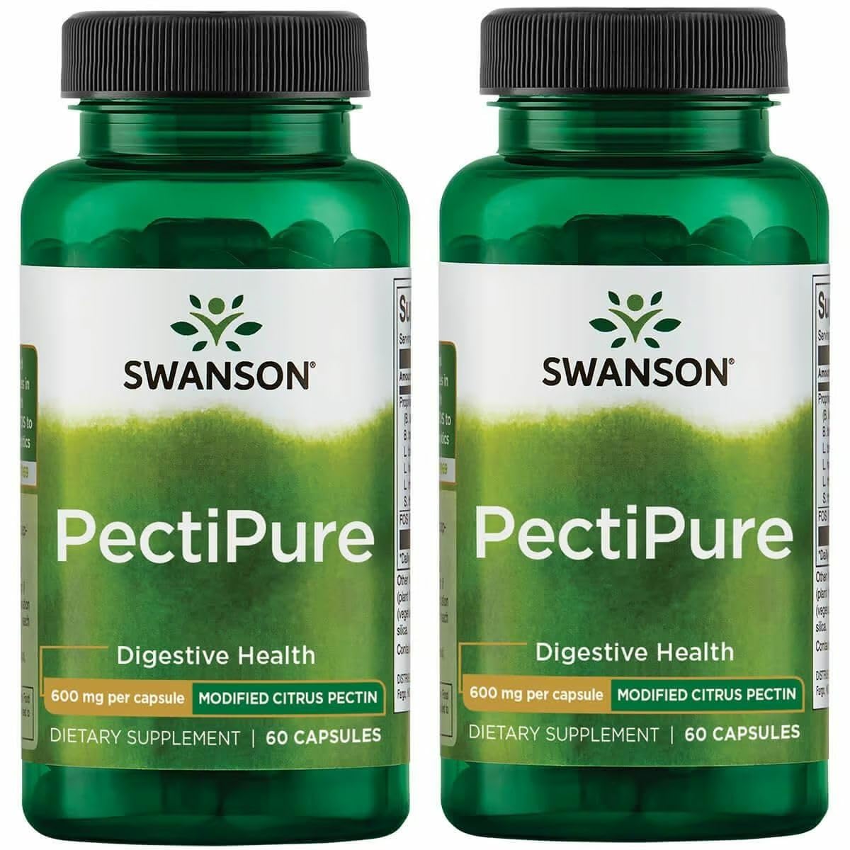 Swanson PectiPure Modified Citrus Pectin – Digestive & Cellular Support (600 mg) 2-Pack