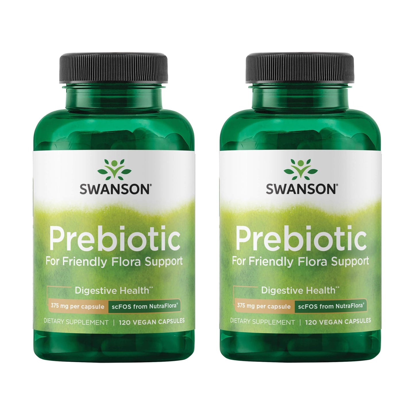Swanson Prebiotic Capsules - 750mg, 120 Veggie Caps - Digestive & Immune Support (2 Pack)