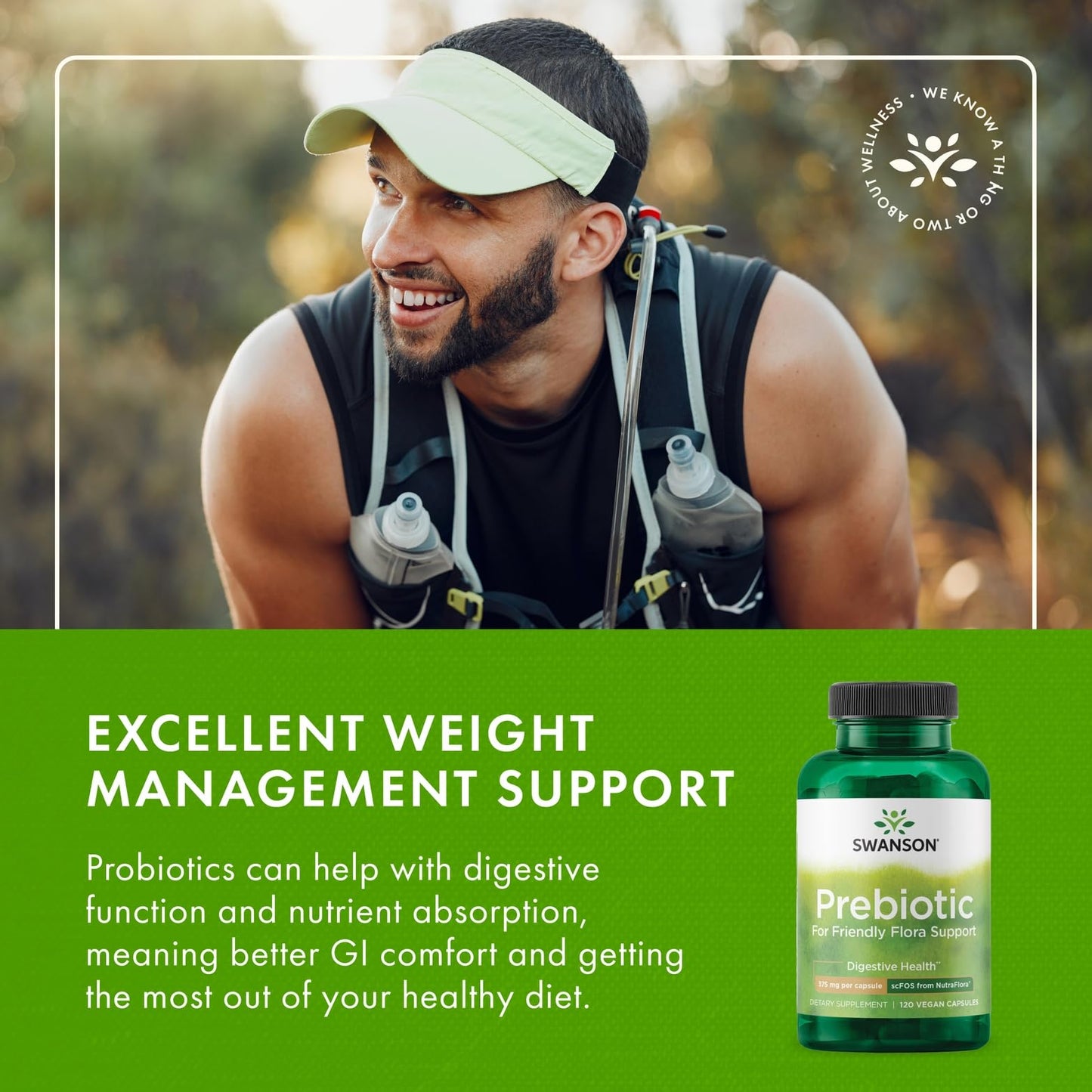 Swanson Prebiotic Capsules - 750mg, 120 Veggie Caps - Digestive & Immune Support (2 Pack)