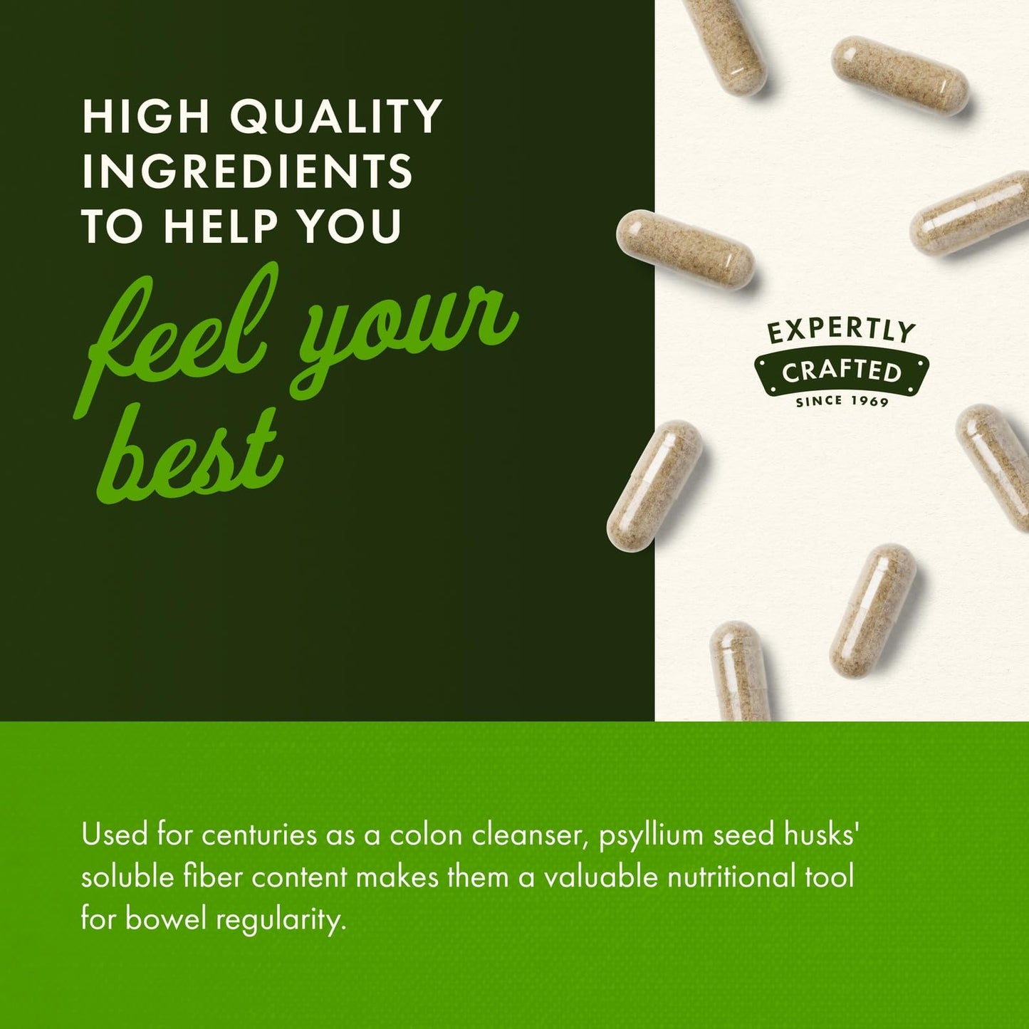 Swanson Psyllium Husk Dietary Fiber Supplement 610 mg 300 Capsules - 4 Pack