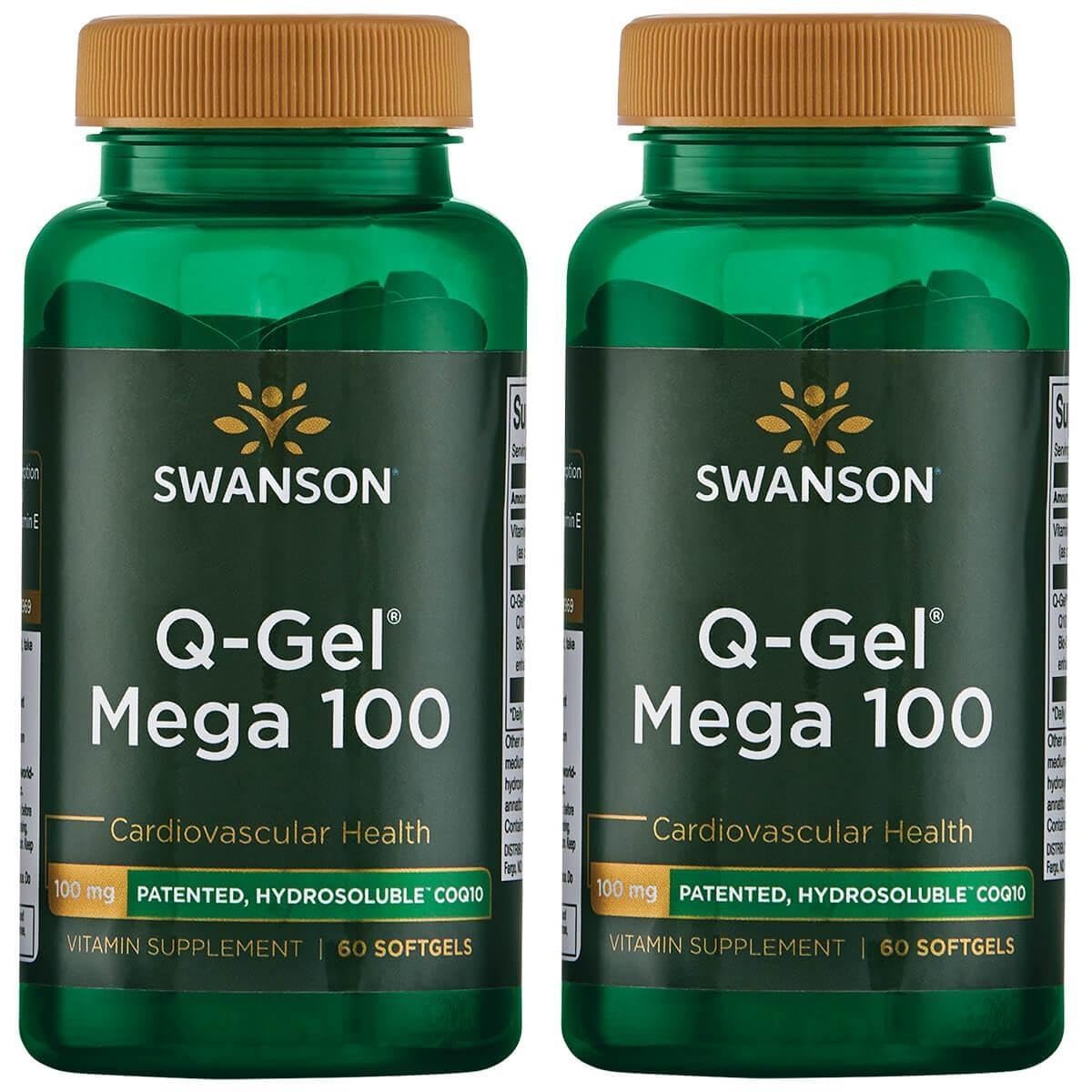 Swanson Q-Gel Mega 100 – 100 mg CoQ10, 60 Sgels (2 Pack)