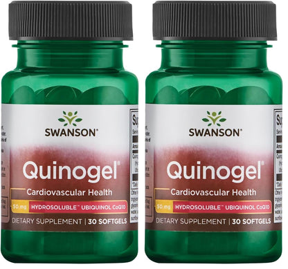 Swanson Quinogel (Hydrosoluble Ubiquinol Coq10) 50 Milligrams 30 Sgels (Pack of 2) | Swanson Health