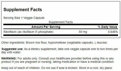 Swanson R-5-P (Riboflavin-5-Phosphate) - Vitamin B2 for Energy, Metabolism & Vision (60 Caps) 2-Pack