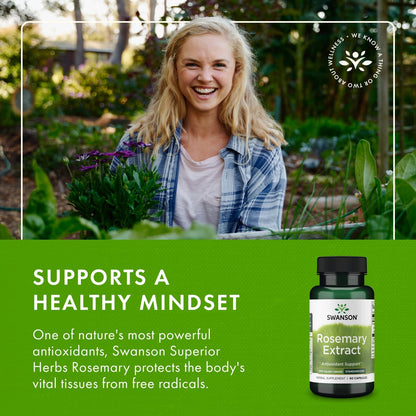 Swanson Rosemary Extract 500 mg - 60 Capsules | 6% Rosmarinic Acid