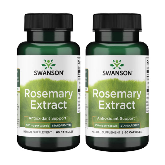 Swanson Rosemary Extract - Standardized 500 mg (60 Caps) - 2 Pack