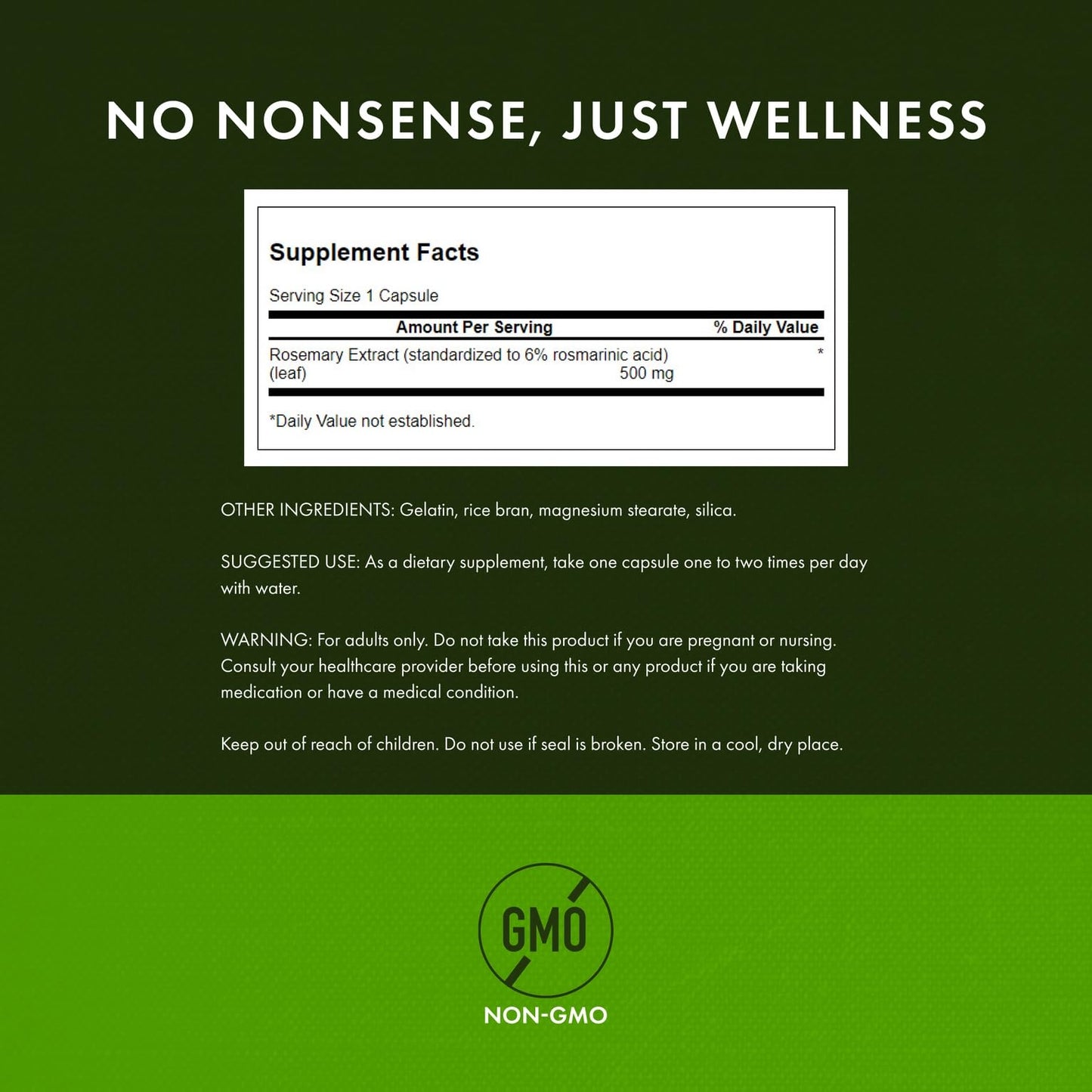 Swanson Rosemary Extract - Standardized 500 mg (60 Caps) - 2 Pack