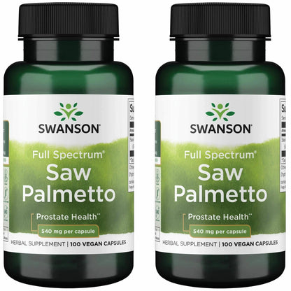 Swanson Saw Palmetto - Prostate & Urinary Health Support (540 mg, 100 capsules, 2 pack)