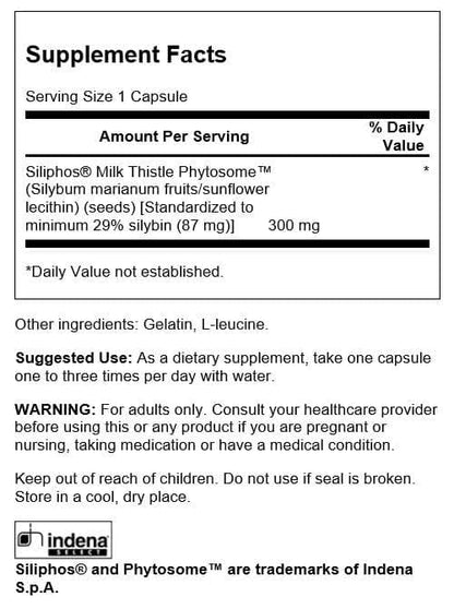 Swanson Siliphos Milk Thistle Phytosome 300 mg - 60 Capsules
