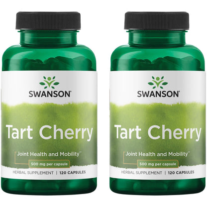 Swanson Tart Cherry 500 mg 120 Caps (2 Pack) – Joint Support & Antioxidant