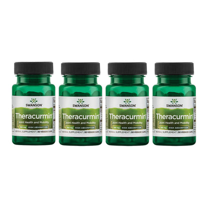 Swanson Theracurmin - Joint Health & Mobility Support, High Absorption Turmeric 100mg - 30 Capsules (4 Pack)
