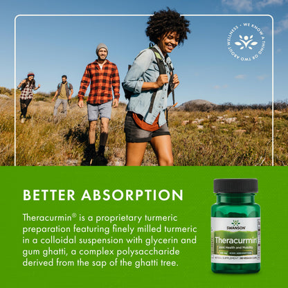 Swanson Theracurmin - Joint Health & Mobility Support, High Absorption Turmeric 100mg - 30 Capsules (4 Pack)