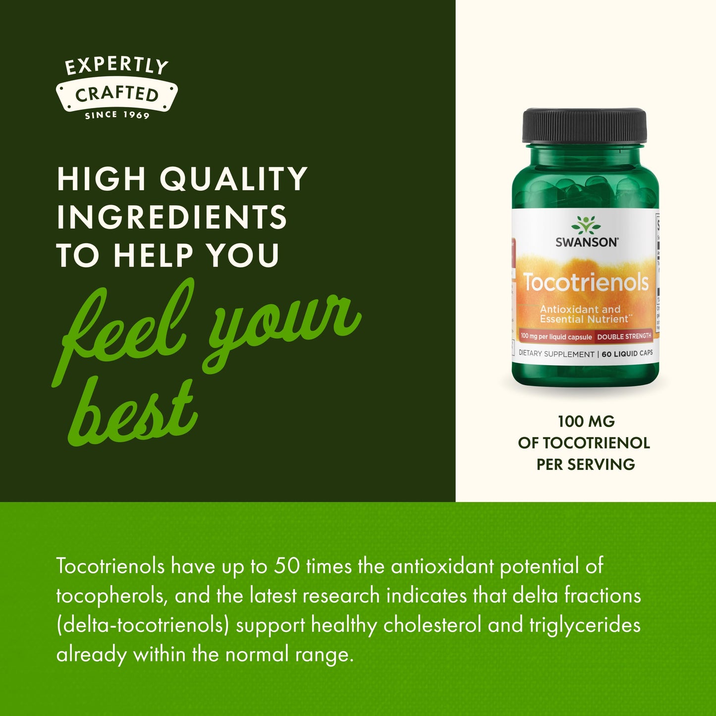 Swanson Double Strength Tocotrienols – Antioxidant Supplement | 60 Liquid Capsules, 100 mg Each (3 Pack)