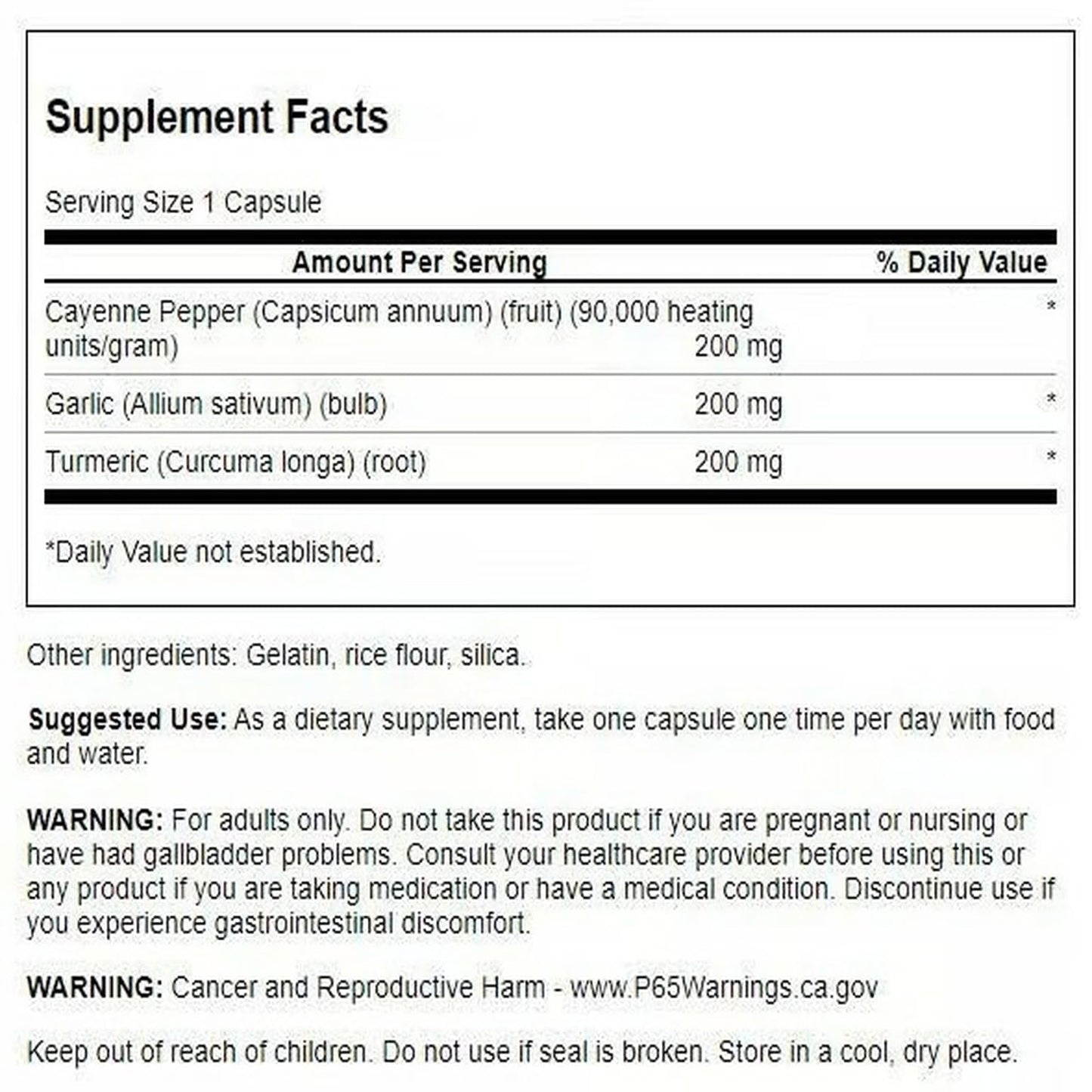 Swanson Full Spectrum Turmeric Garlic & Cayenne 60 Capsules (3 Pack) | Cardiovascular Support