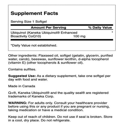 Swanson Ubiquinol 100 mg Softgels - 60 Count