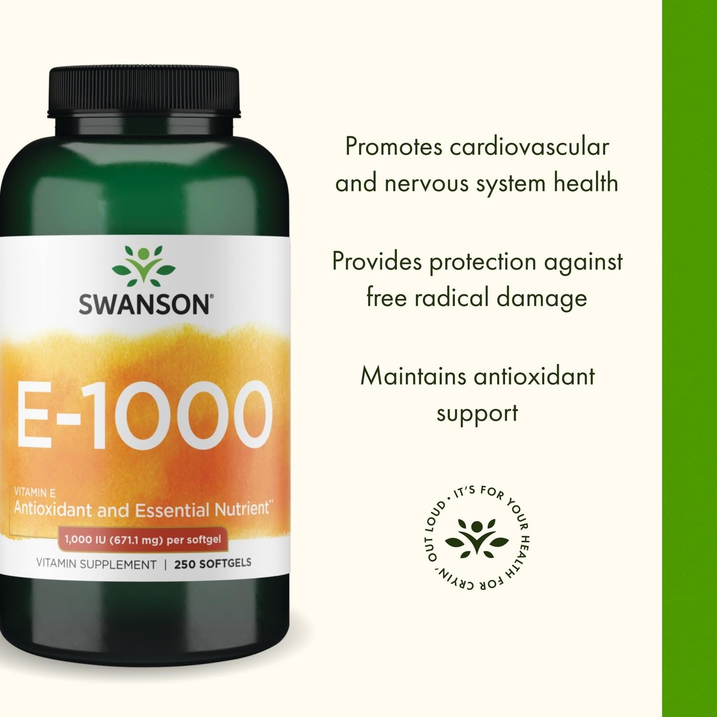 Swanson Natural Vitamin E 1000 IU (671.10 mg) 250 Sgels – 2 Pack