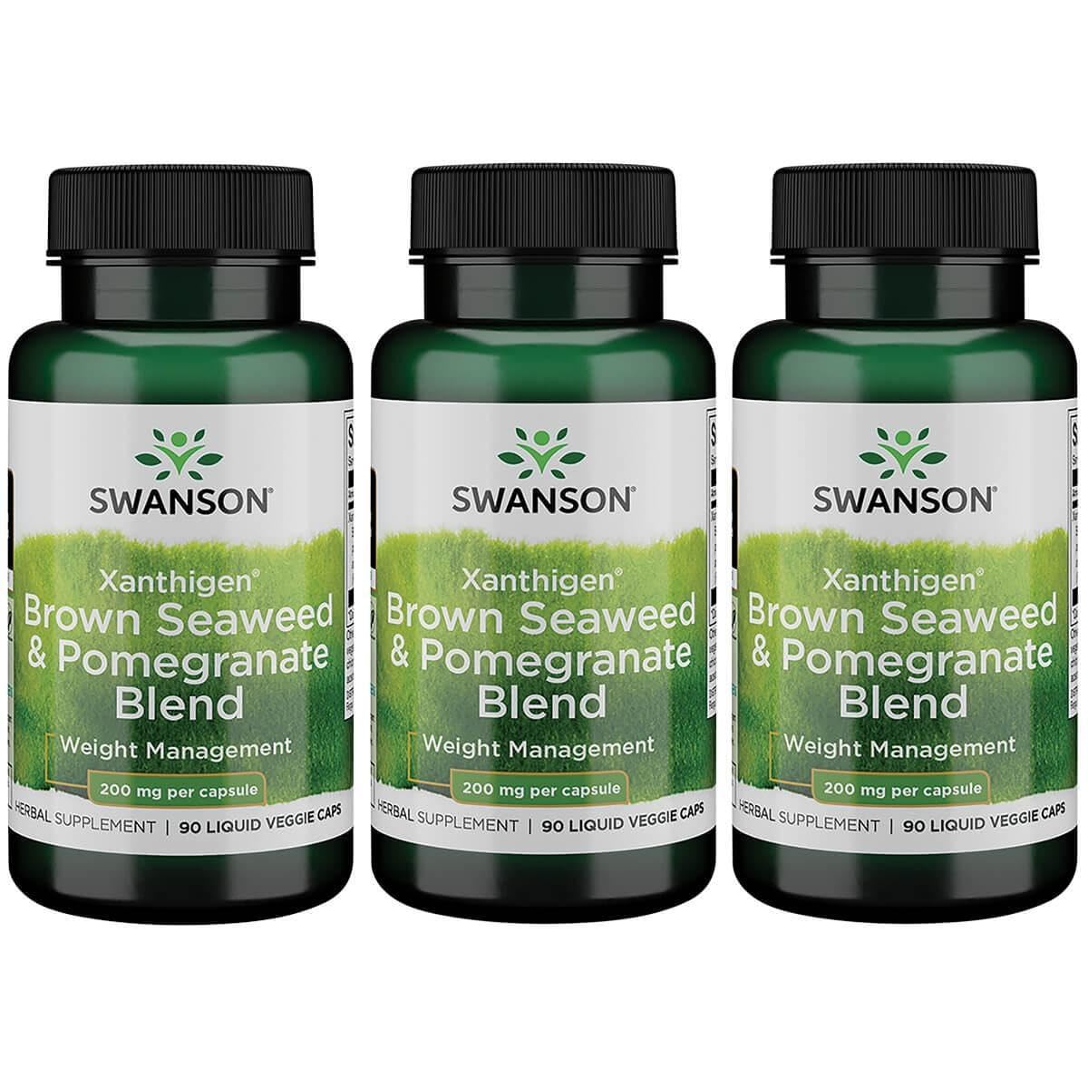 Swanson Xanthigen Brown Seaweed & Pomegranate Blend – 200 mg, 90 Veggie Caps (3 Pack)