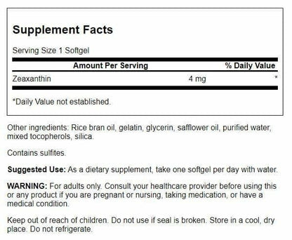 Swanson Zeaxanthin 4 mg 60 Softgels (3 Pack) - Eye Health Support