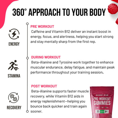 Sweet-Cre Preworkout Gummies – Watermelon, 90-Count | Energy & Endurance
