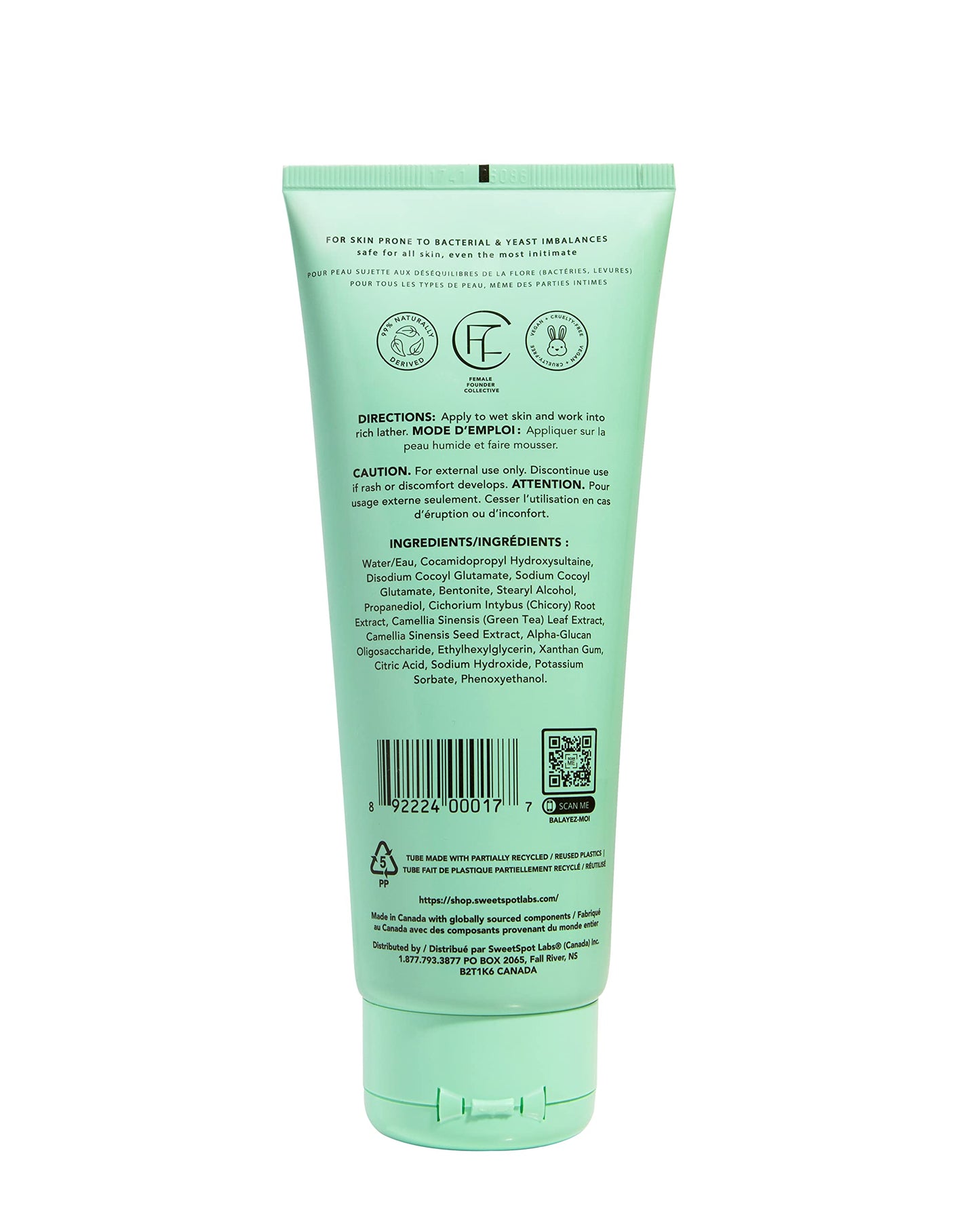 SweetSpot Labs Microbiome Balancing Feminine Wash - pH Balanced, Unscented, 8 oz | Gynecologist Tested