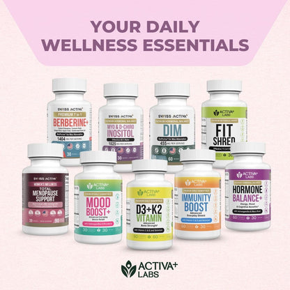 Swiss Activa+ Myo-Inositol & D-Chiro Inositol – Hormone Balance, PCOS & Menstrual Support (30 Days)