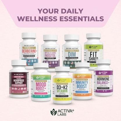 Swiss Activa+ Labs Hormone Balance and Hormone Support for Women | Supplements with Maca, Ashwagandha, Ginseng & B Vitamins | Cortisol Supplements for Women | Energy, Mood & Wellness– 60 Days Supply