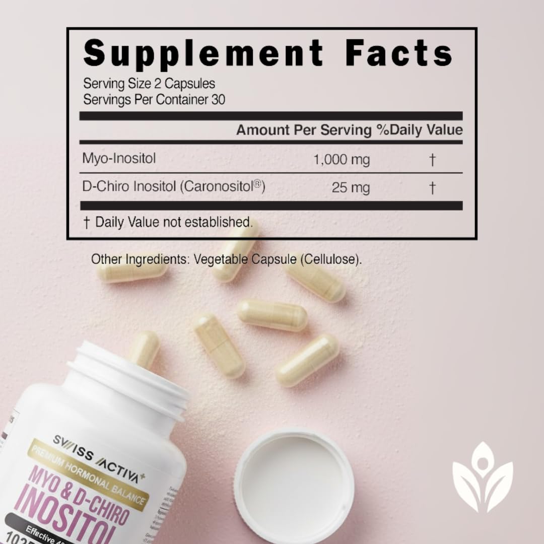 Swiss Activa+ Myo-Inositol & D-Chiro Inositol – Hormone Balance, PCOS & Menstrual Support (30 Days)