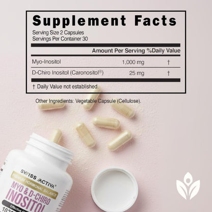 Swiss Activa+ Myo-Inositol & D-Chiro Inositol – Hormone Balance, PCOS & Menstrual Support (30 Days)