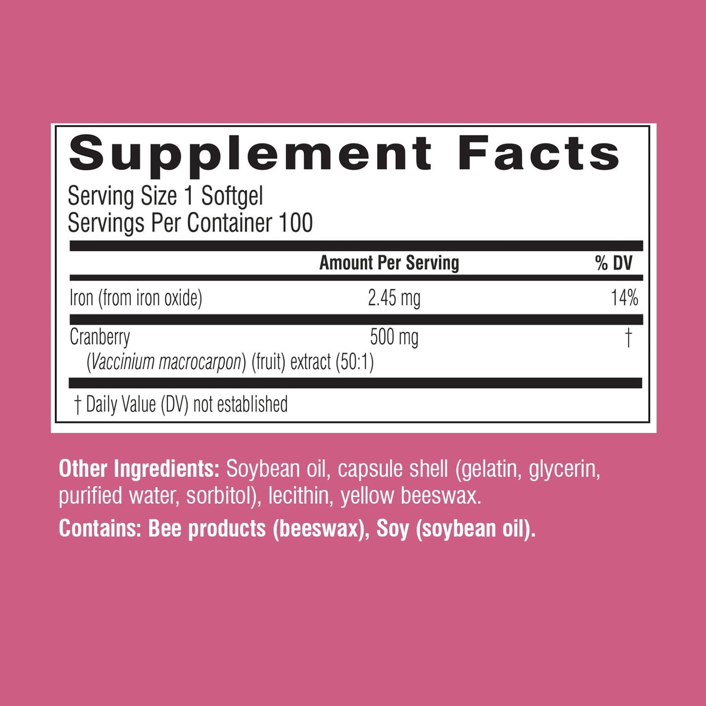 Swisse Cranberry Pills for Women & Men | PACran Cranberry Extract Supplement 25000mg | Urinary Tract Health Support for UTI * | Bladder & Kidney Support * | 100 Softgel Capsules