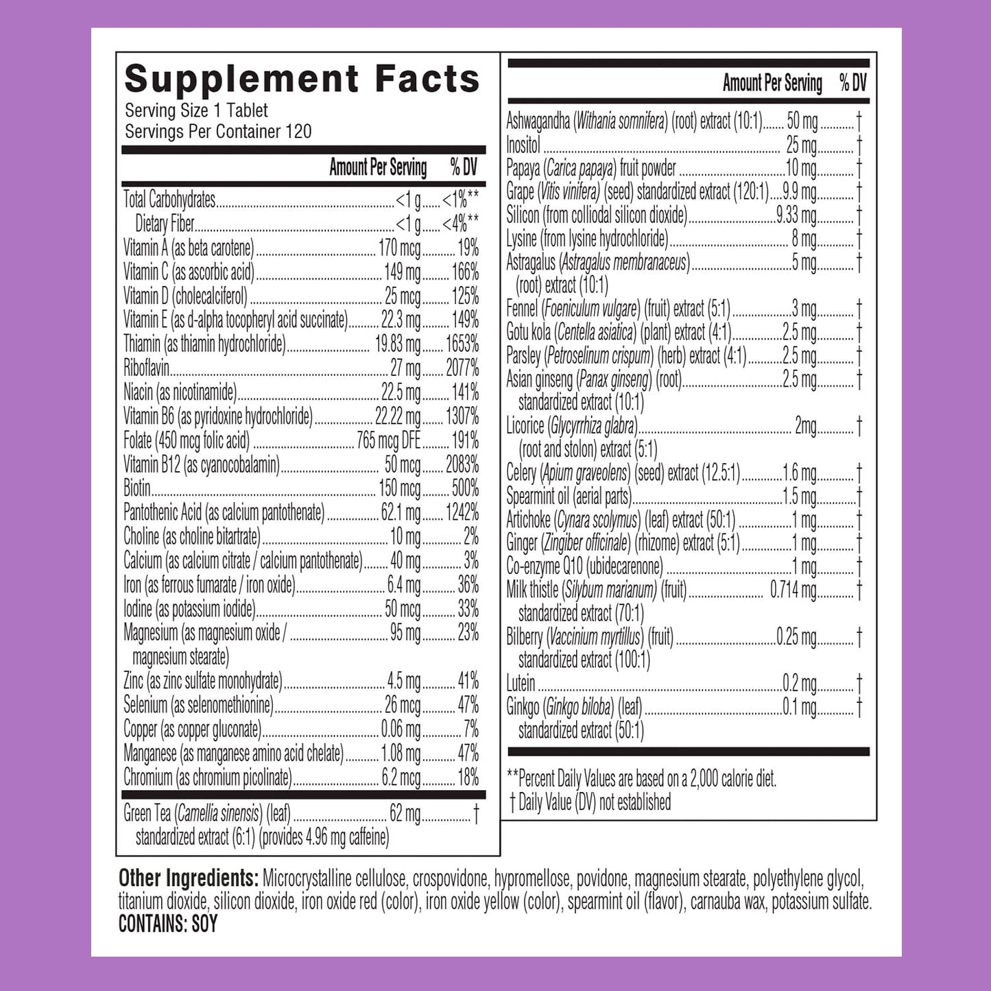 Swisse Daily Multivitamin for Women | 47 Vitamins, Antioxidants & Adaptogens