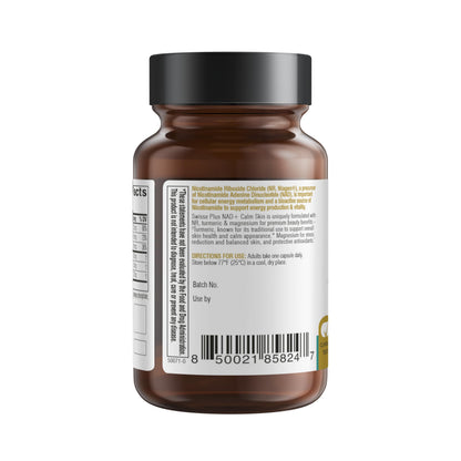 Swisse Plus NAD+ Calm Skin | Clinically Tested NAD+ Supplement | Supports Balanced, Healthy Skin | Anti-Aging Supplement for Women & Men | 30 Capsules