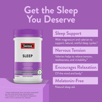Swisse Sleep Valerian Root Capsules | Melatonin Free Sleep Support | 120 Tablets