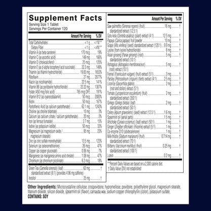 Swisse Ultivite Men's Daily Multivitamins | 50 Vitamins, Adaptogens & Immune Support | 120 Tablets