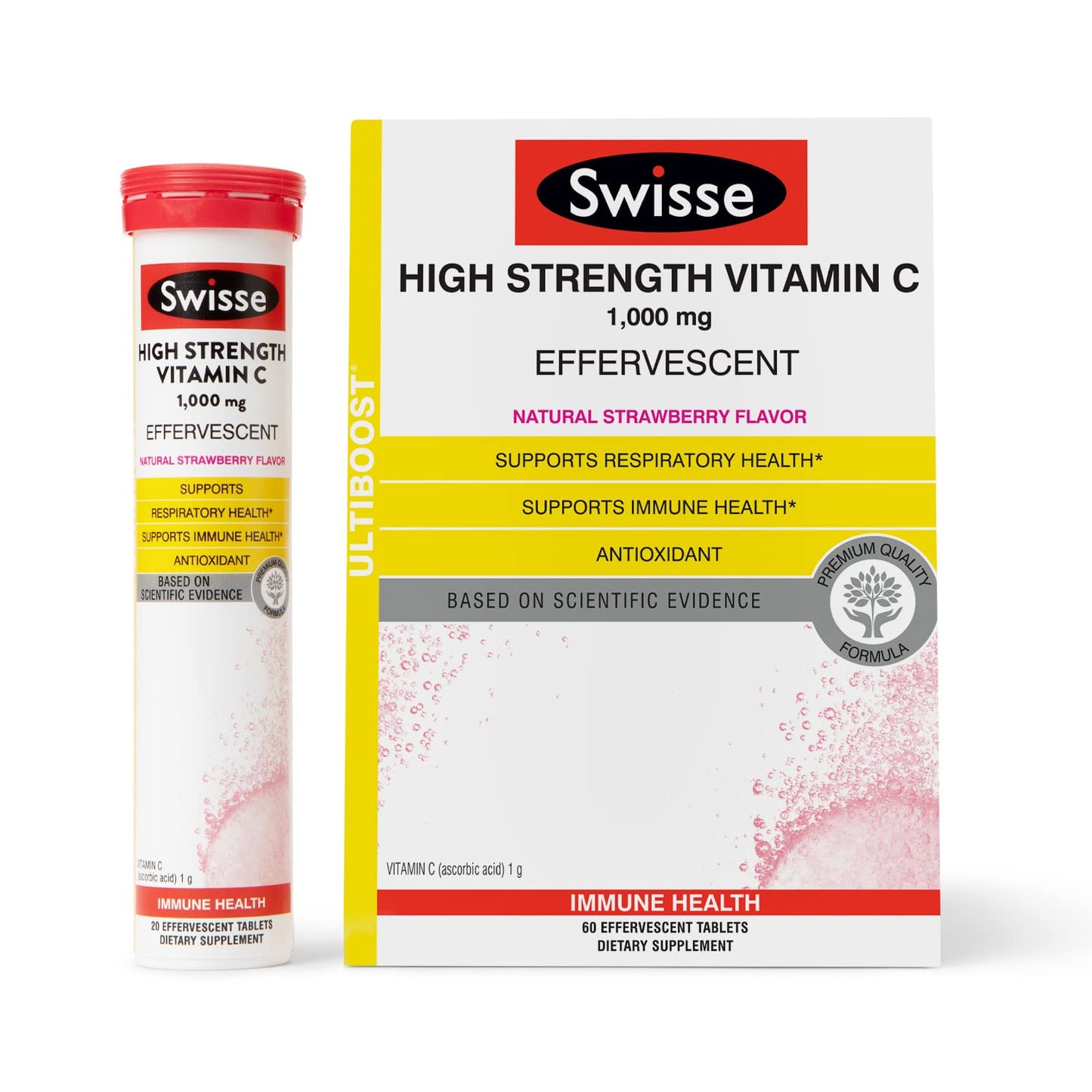 Swisse Effervescent Vitamin C 1000mg | Immune Support Dissolvable Tablets | 60 Count