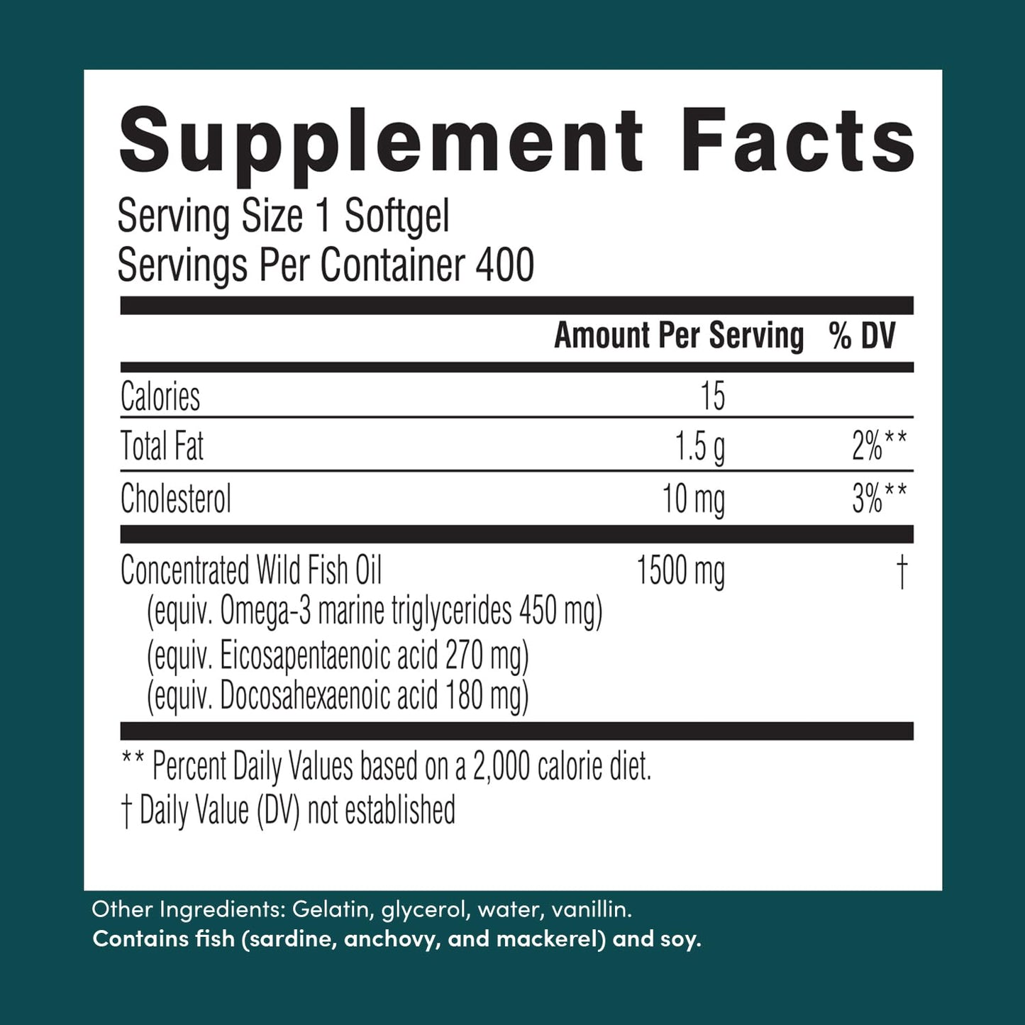Swisse Wild Fish Oil Omega-3 1500 mg Softgels – Odorless EPA DHA for Heart, Brain & Eye Health | 400 Softgels