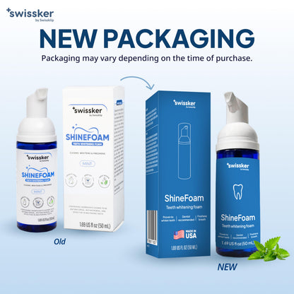 Swissklip ShineFoam – Mint Teeth Whitening Foam 1.69 oz – Made in USA – 100% Vegan