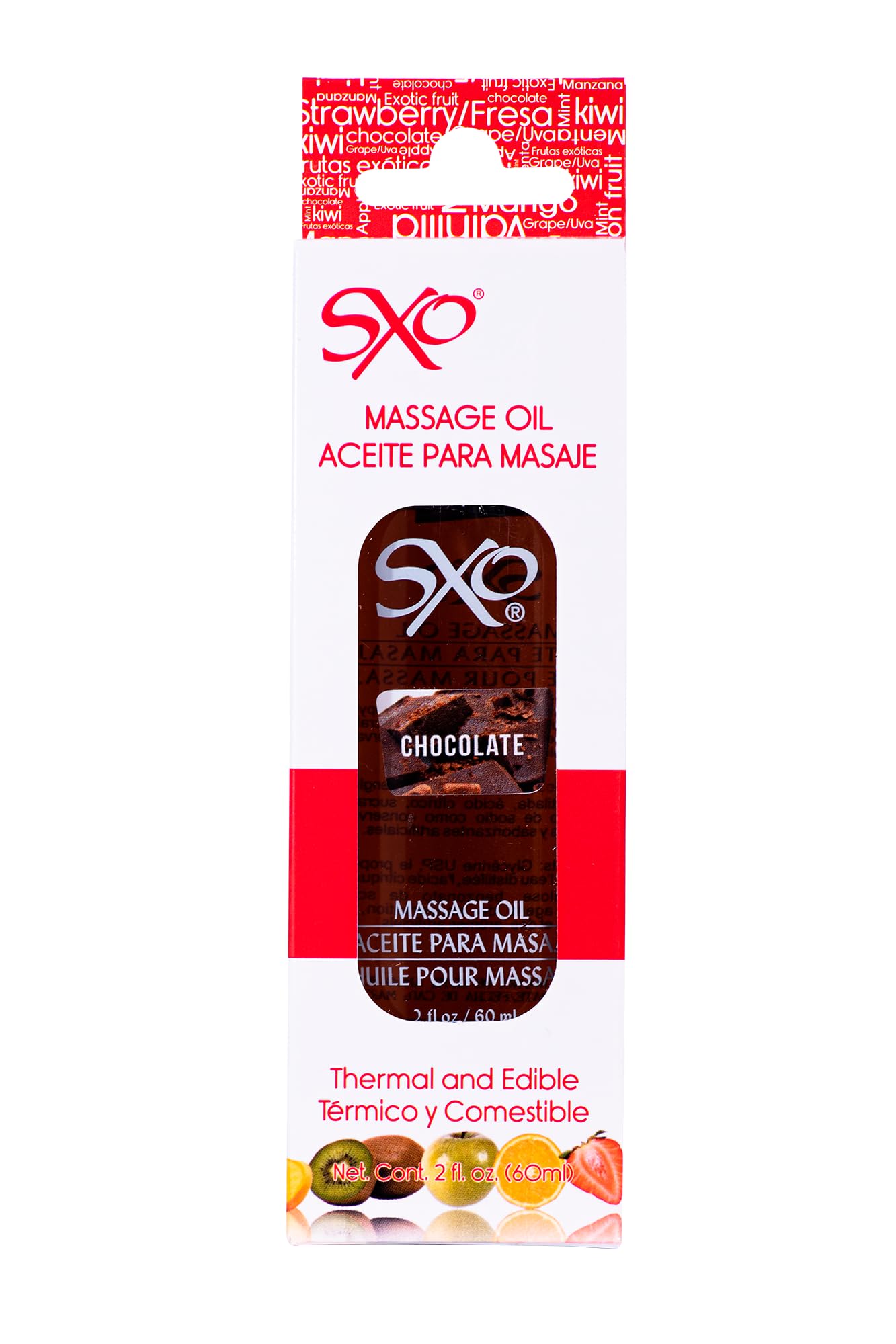 SXO Water-Based Edible Massage Oil – 2 fl oz (Chocolate) for Him & Her