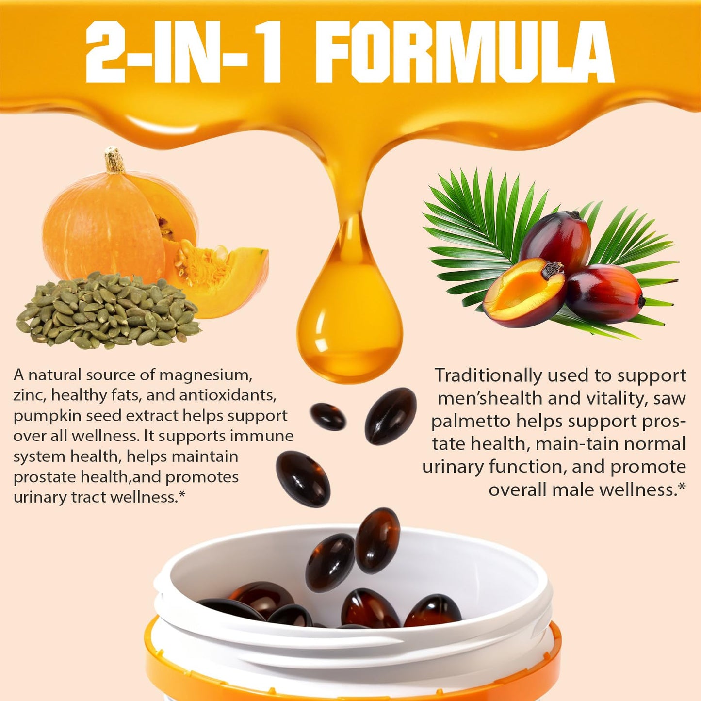 SXOSXO Pumpkin Seed Oil Capsules 1000mg with Saw Palmetto | Hair, Bladder & Prostate Support