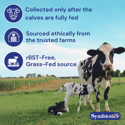 Symbiotics Colostrum 60ct Vegetable Capsules | Immunity Support | Lactoferrin & IgG 25% | Gluten Free