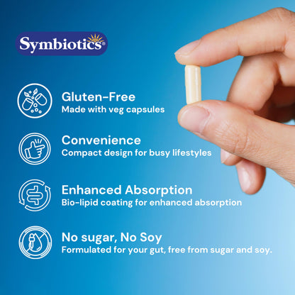 Symbiotics Colostrum 60ct Vegetable Capsules | Immunity Support | Lactoferrin & IgG 25% | Gluten Free