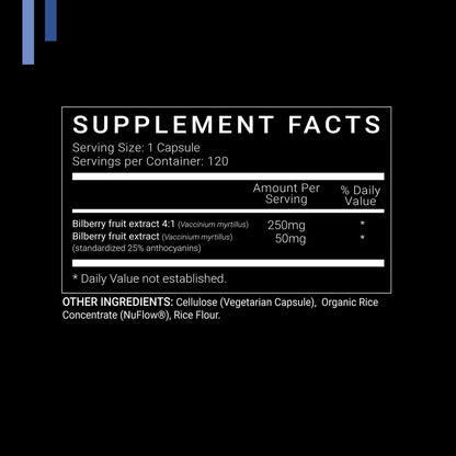 SYMNUTRITION Bilberry Extract 1000mg - 120 V-Capsules | 25% Anthocyanins, Vegan & Gluten Free