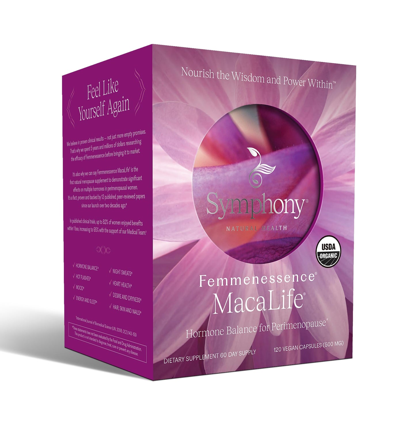 Symphony Natural Health Femmenessence MacaLife – Clinically Studied Perimenopause Hormone Support