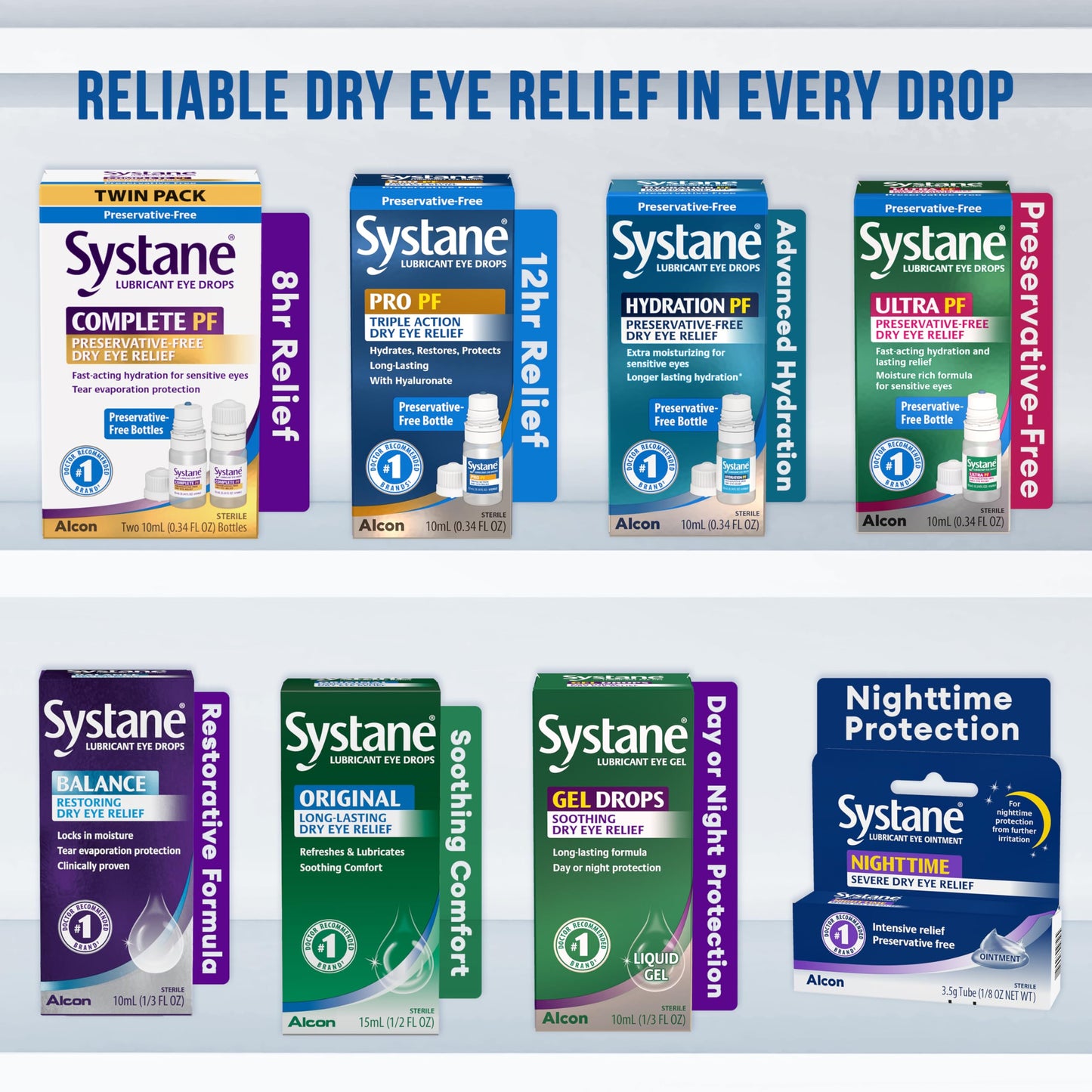 Systane COMPLETE PF Preservative-Free Dry Eye Drops – 2 x 10 mL, Safe with Contacts