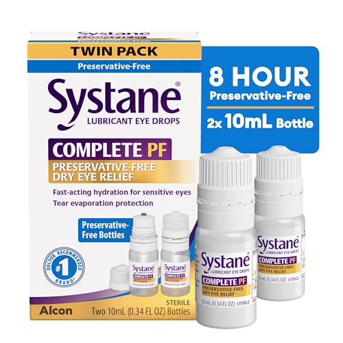 Systane COMPLETE PF Preservative-Free Dry Eye Drops – 2 x 10 mL, Safe with Contacts