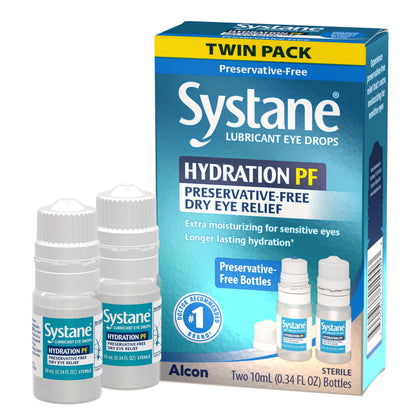 Systane Hydration Twin Pack - Preservative-Free Eye Drops for Dry Eye Relief (2x10ml)