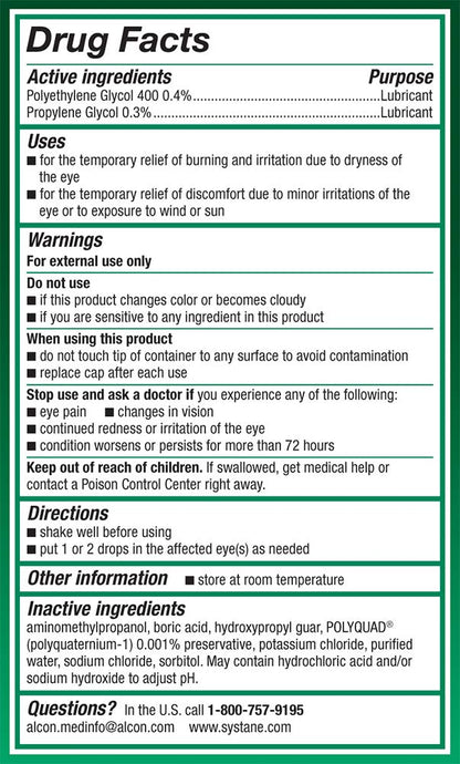 Systane Ultra Lubricant Eye Drops Twin Pack – 10 mL Each | Dry Eye Relief