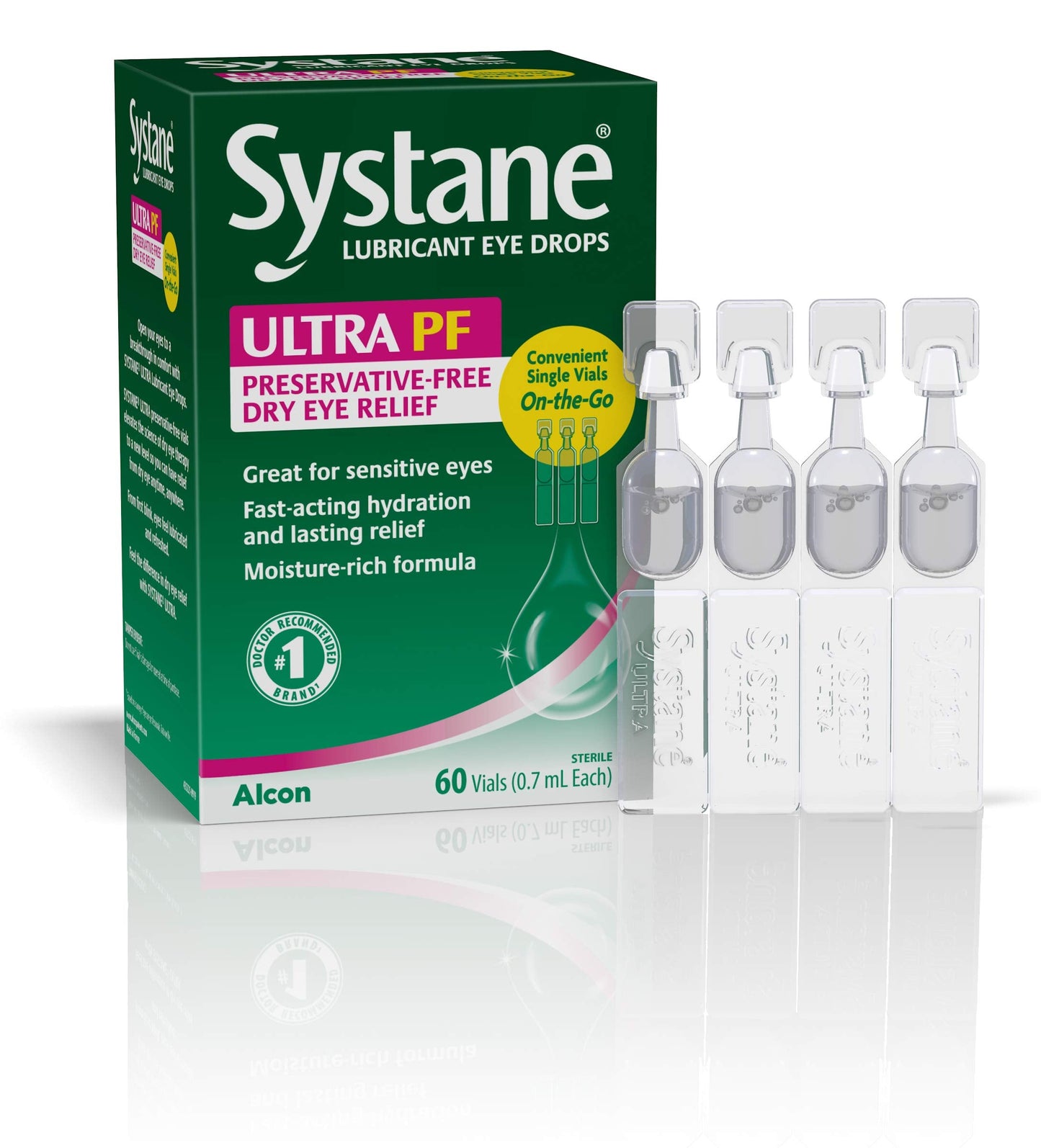 Systane Ultra Lubricant Eye Drops – 60 Count | Extended Protection & Fast Relief