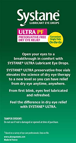 Systane Ultra Lubricant Eye Drops – 60 Count | Extended Protection & Fast Relief